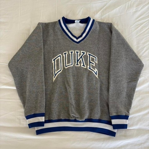 Russell Athletic Other - 90s Russell Athletic Duke University V-neck Crewneck Sweatshirt in grey